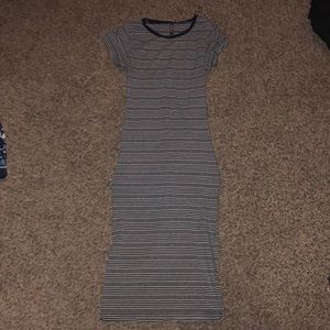Navy Blue Striped Dress